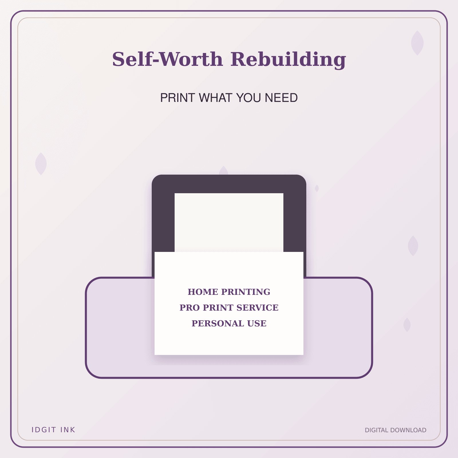 Idgit Ink Self-Worth Rebuilding deluxe journal and planner bundle — home and professional printing information