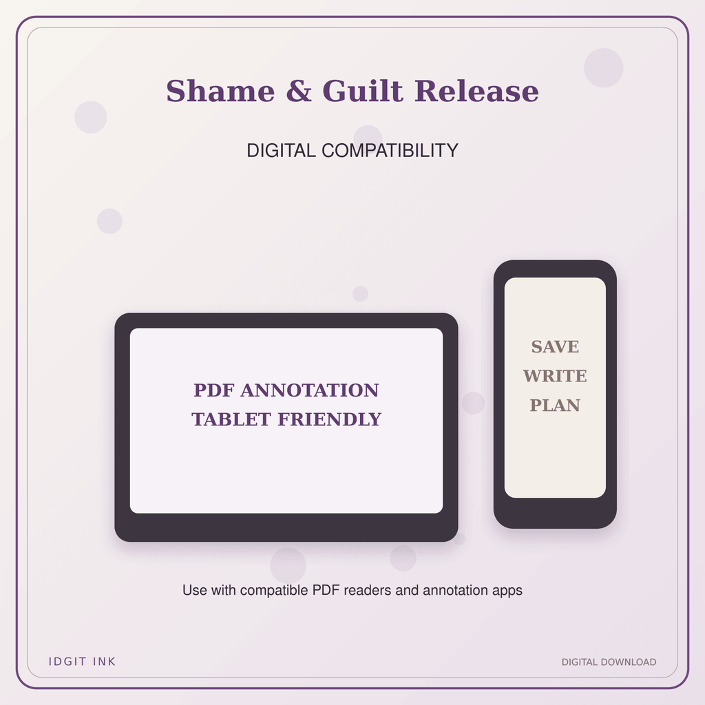 Idgit Ink Shame & Guilt Release deluxe journal and planner bundle — tablet and pdf annotation compatibility