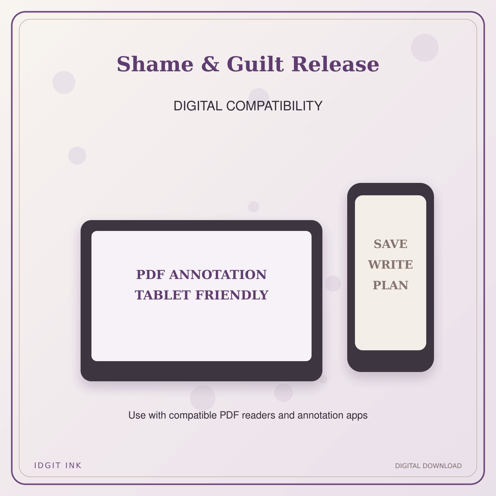 Idgit Ink Shame & Guilt Release deluxe journal and planner bundle — tablet and pdf annotation compatibility