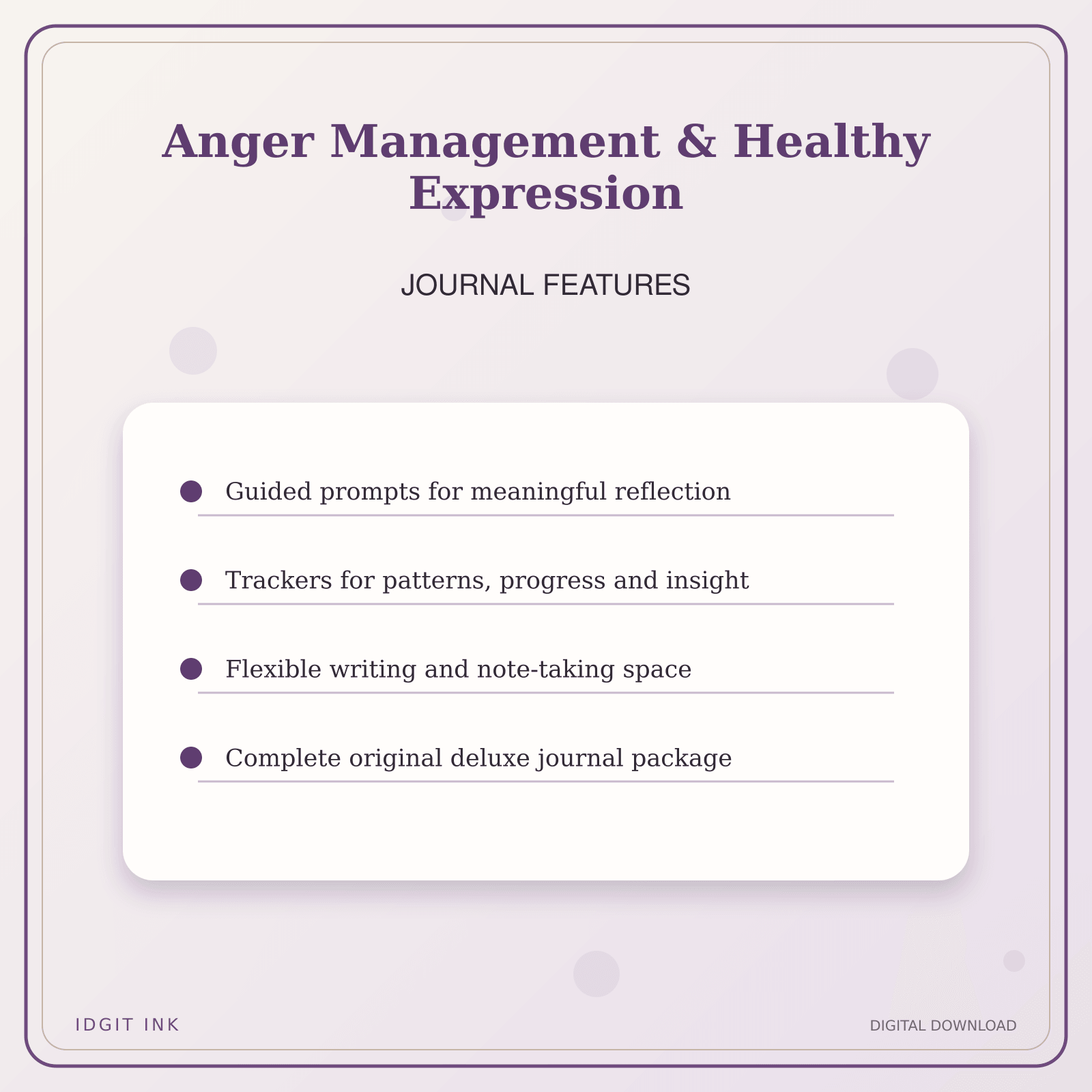 Idgit Ink Anger Management & Healthy Expression deluxe journal and planner bundle — journal prompts and reflection features