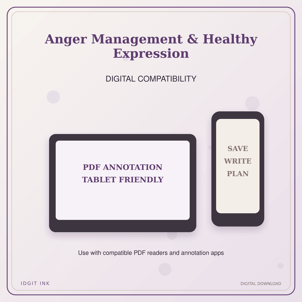 Idgit Ink Anger Management & Healthy Expression deluxe journal and planner bundle — tablet and pdf annotation compatibility