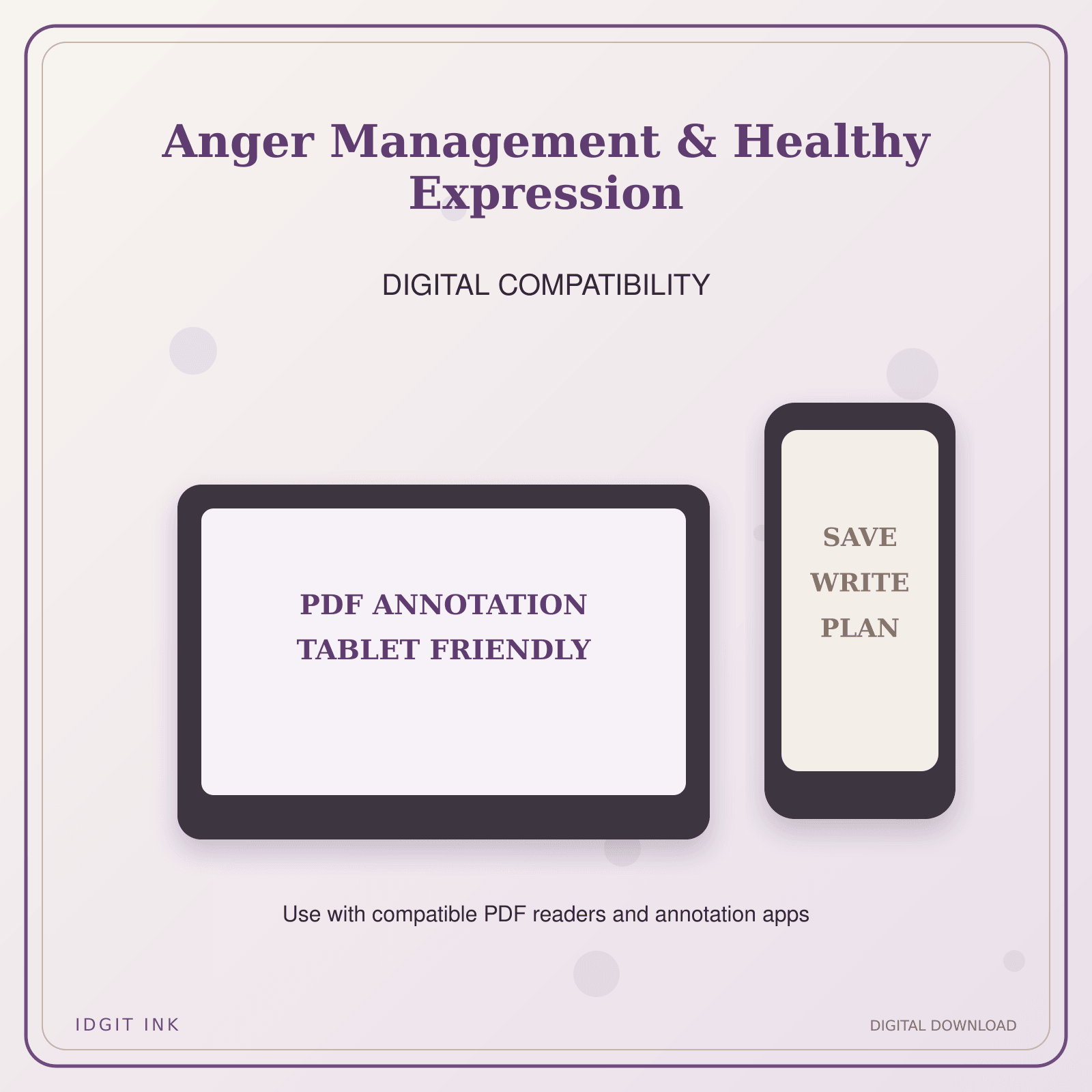 Idgit Ink Anger Management & Healthy Expression deluxe journal and planner bundle — tablet and pdf annotation compatibility