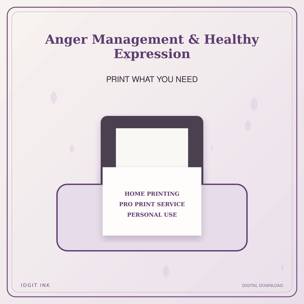 Idgit Ink Anger Management & Healthy Expression deluxe journal and planner bundle — home and professional printing information