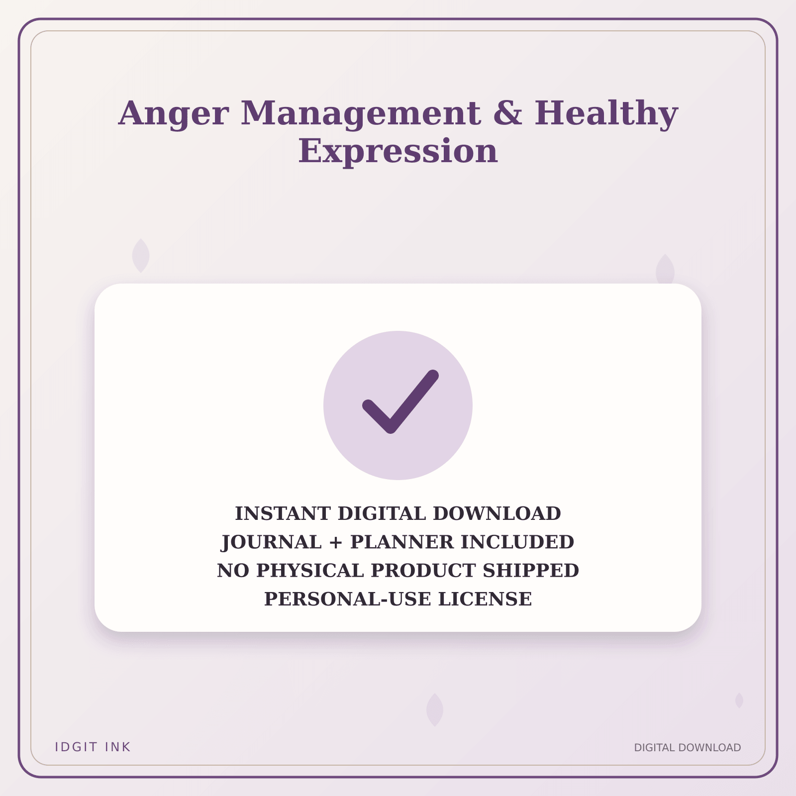 Idgit Ink Anger Management & Healthy Expression deluxe journal and planner bundle — instant download and no physical product notice
