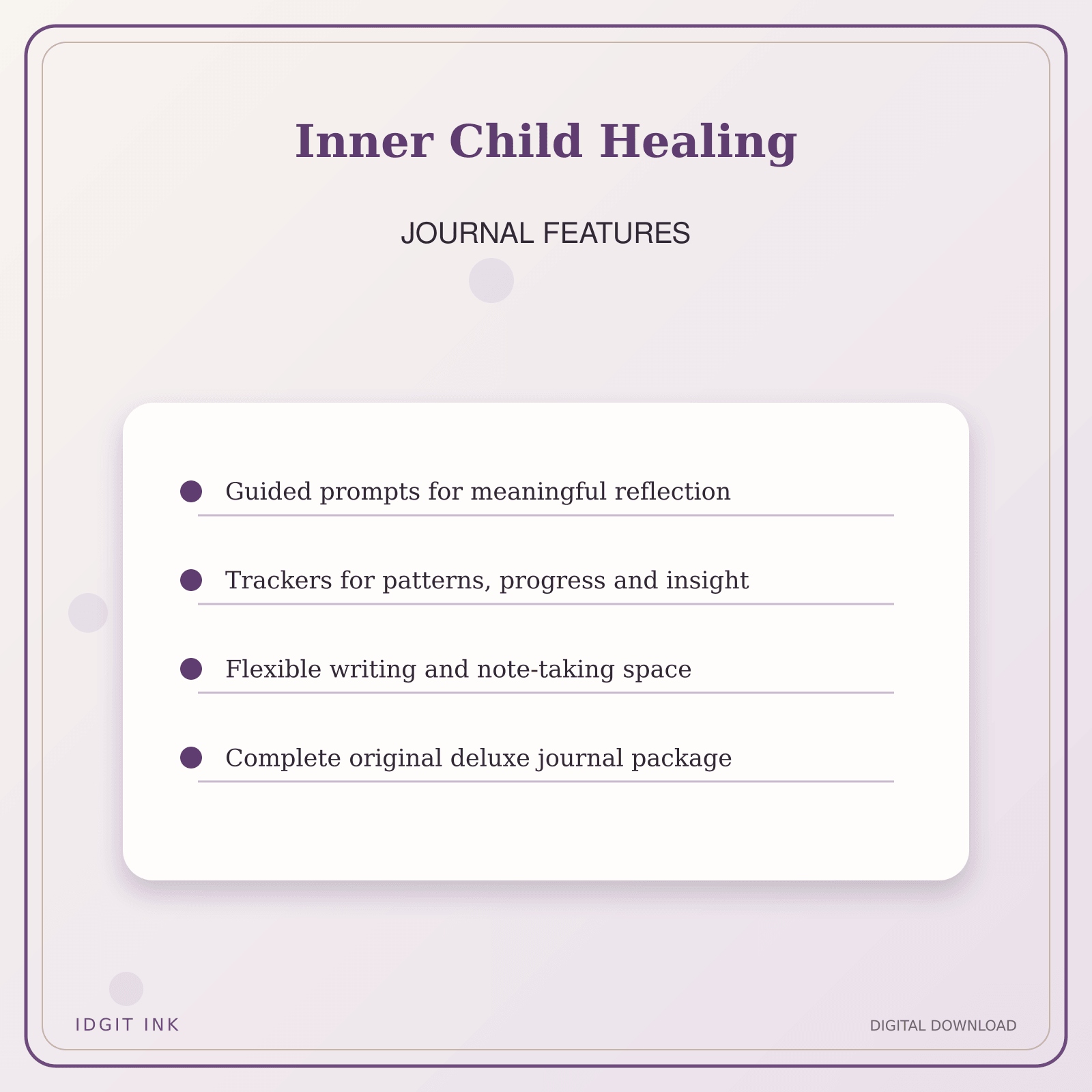 Idgit Ink Inner Child Healing deluxe journal and planner bundle — journal prompts and reflection features