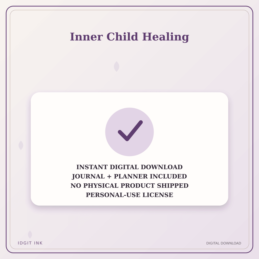 Idgit Ink Inner Child Healing deluxe journal and planner bundle — instant download and no physical product notice