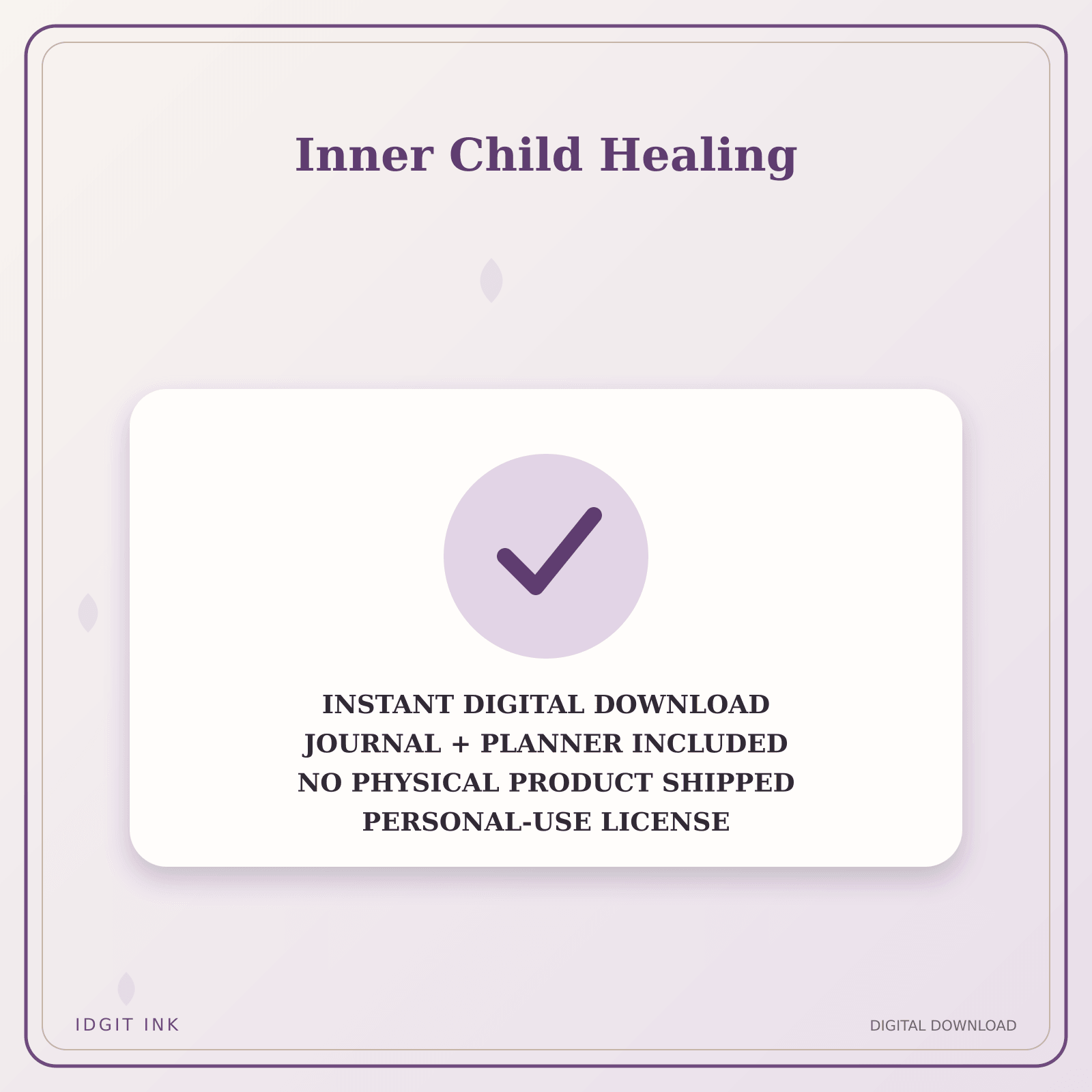 Idgit Ink Inner Child Healing deluxe journal and planner bundle — instant download and no physical product notice