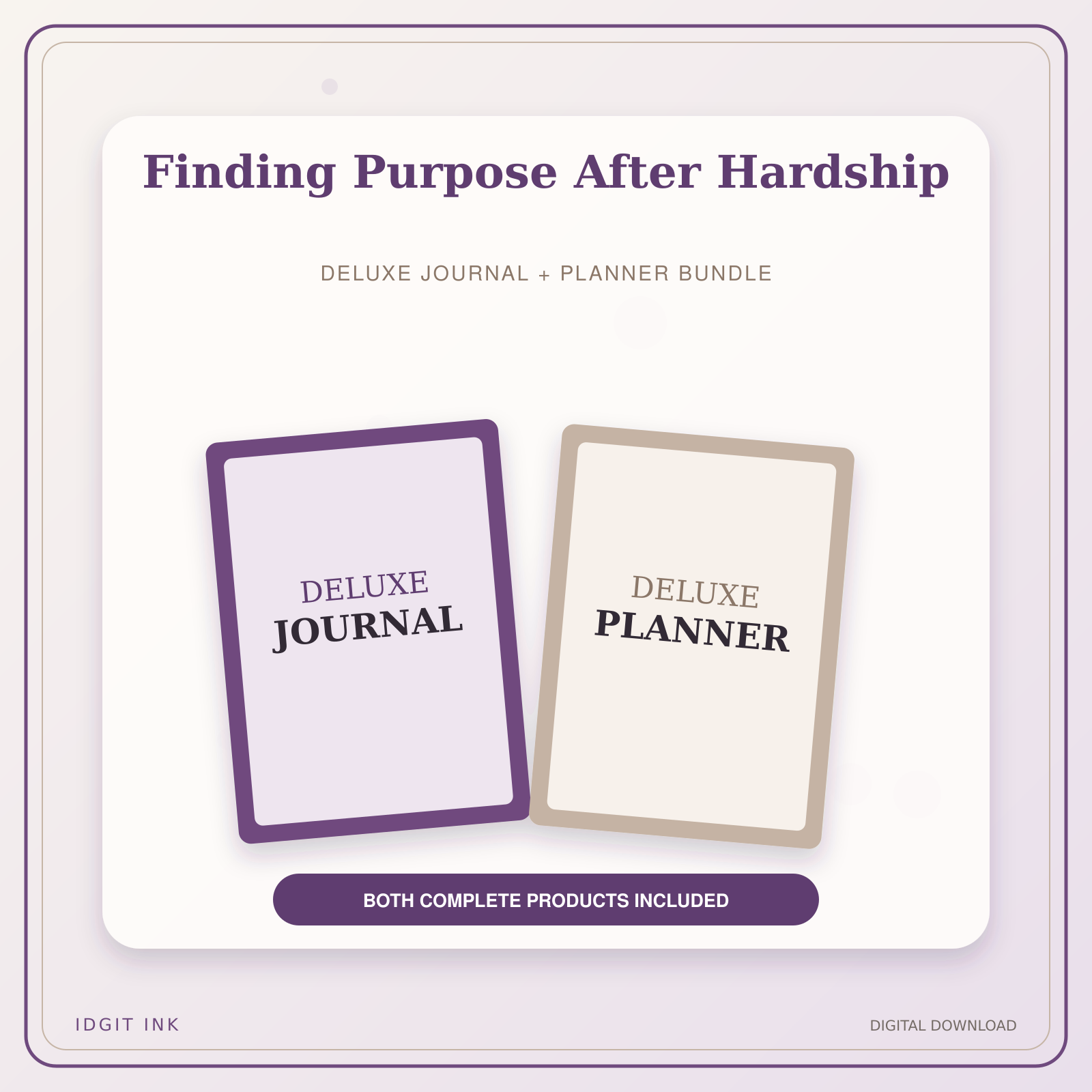 Idgit Ink Finding Purpose After Hardship deluxe journal and planner bundle — primary bundle cover showing both deluxe products