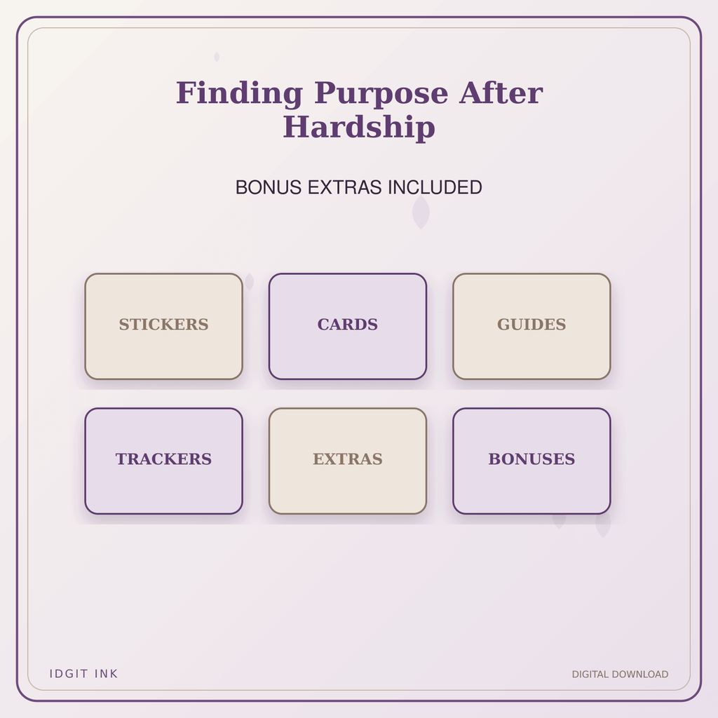 Idgit Ink Finding Purpose After Hardship deluxe journal and planner bundle — included digital stickers and cards