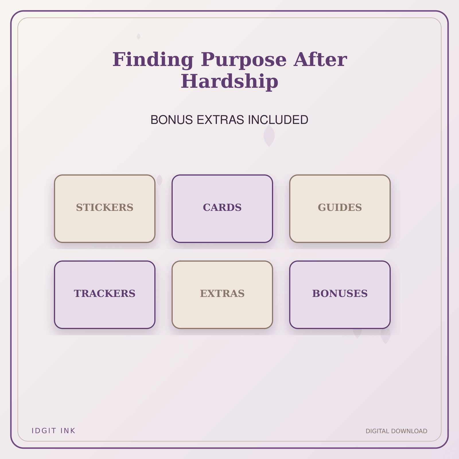 Idgit Ink Finding Purpose After Hardship deluxe journal and planner bundle — included digital stickers and cards