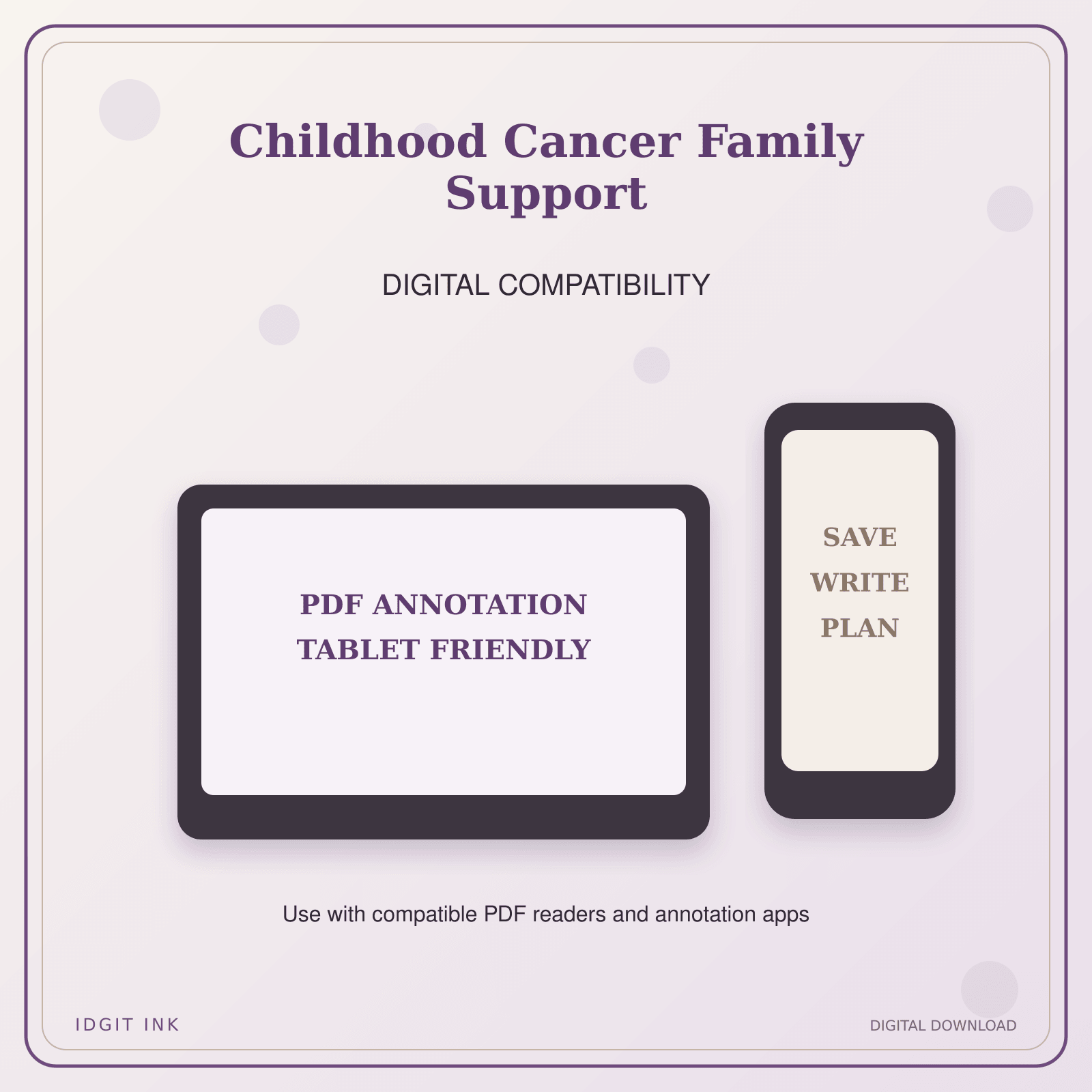 Idgit Ink Childhood Cancer Family Support deluxe journal and planner bundle — tablet and pdf annotation compatibility
