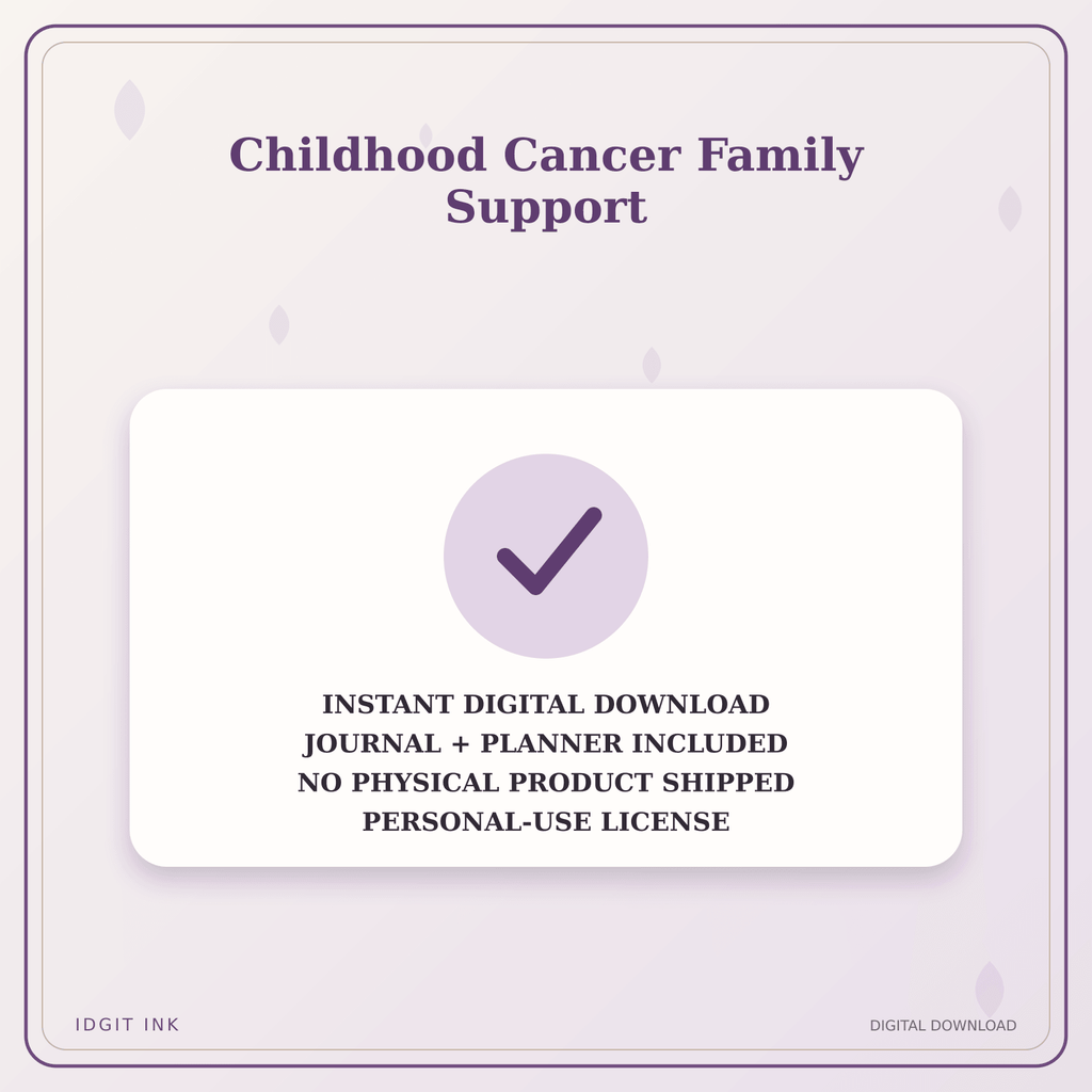 Idgit Ink Childhood Cancer Family Support deluxe journal and planner bundle — instant download and no physical product notice