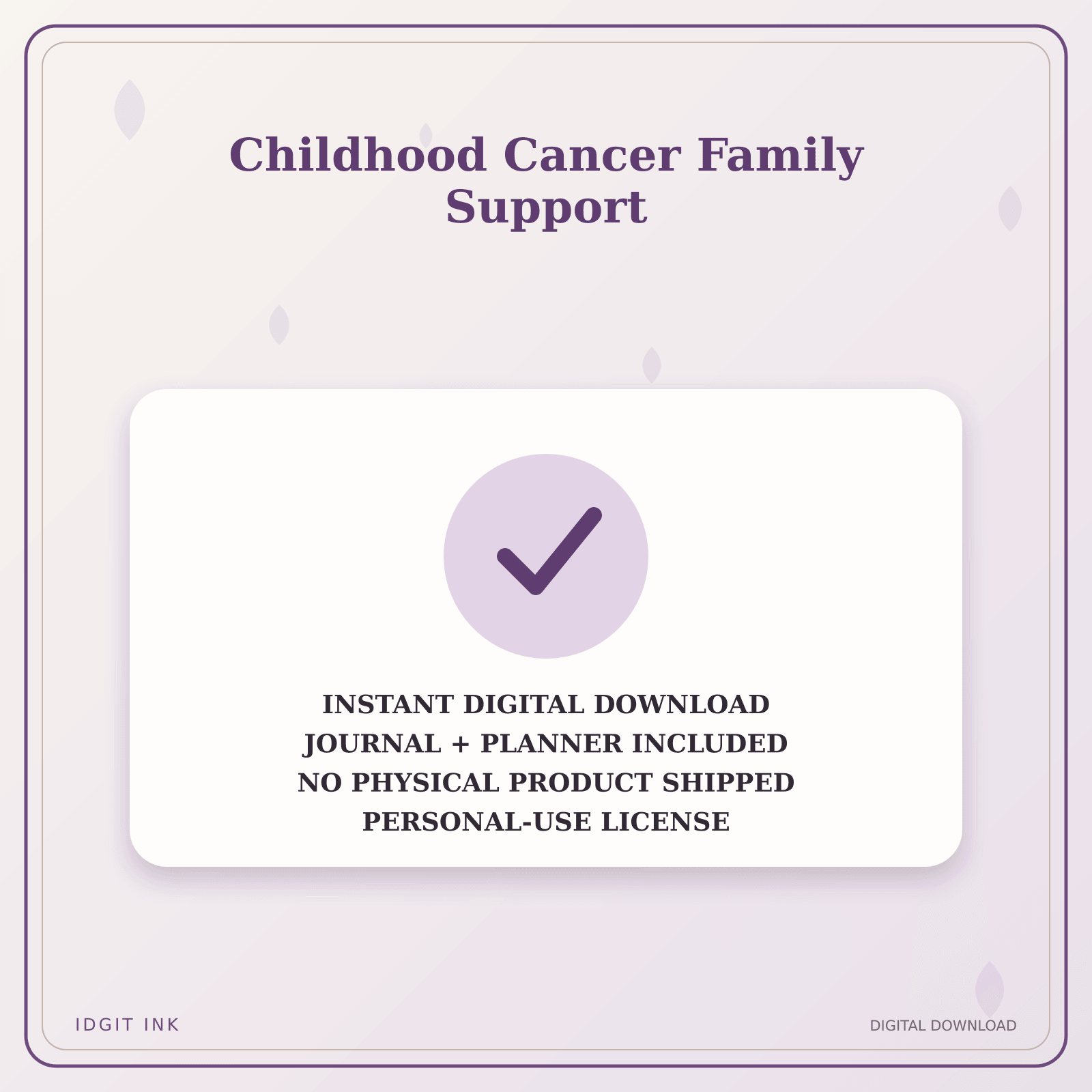 Idgit Ink Childhood Cancer Family Support deluxe journal and planner bundle — instant download and no physical product notice