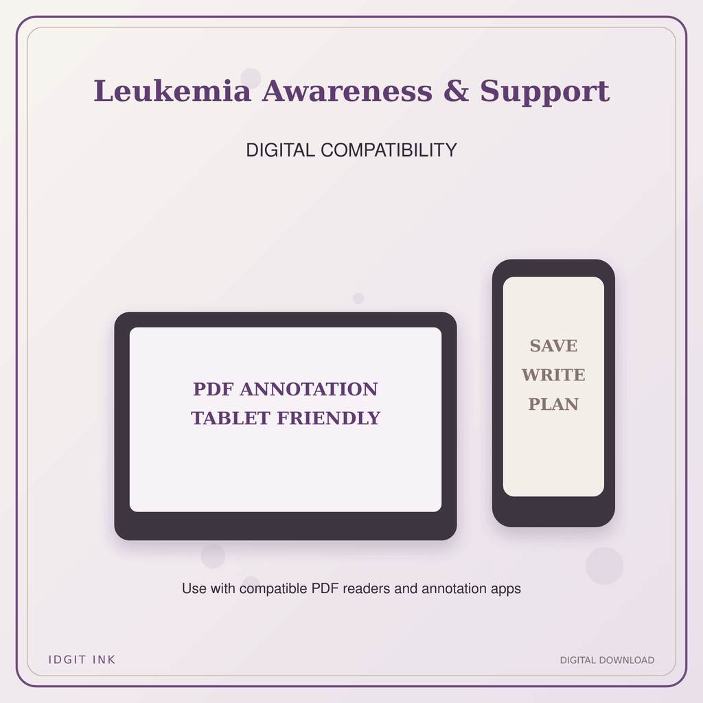 Idgit Ink Leukemia Awareness & Support deluxe journal and planner bundle — tablet and pdf annotation compatibility