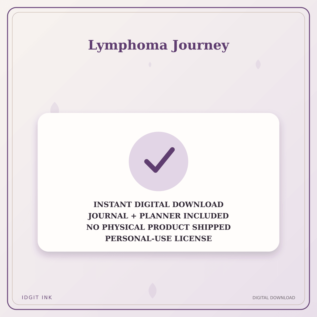 Idgit Ink Lymphoma Journey deluxe journal and planner bundle — instant download and no physical product notice