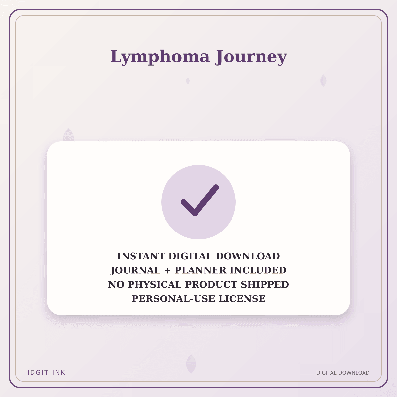 Idgit Ink Lymphoma Journey deluxe journal and planner bundle — instant download and no physical product notice