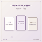 Idgit Ink Lung Cancer Support deluxe journal and planner bundle — digital formats and available page sizes