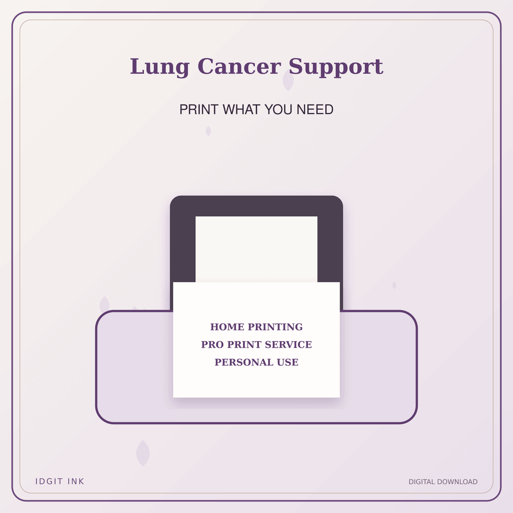 Idgit Ink Lung Cancer Support deluxe journal and planner bundle — home and professional printing information