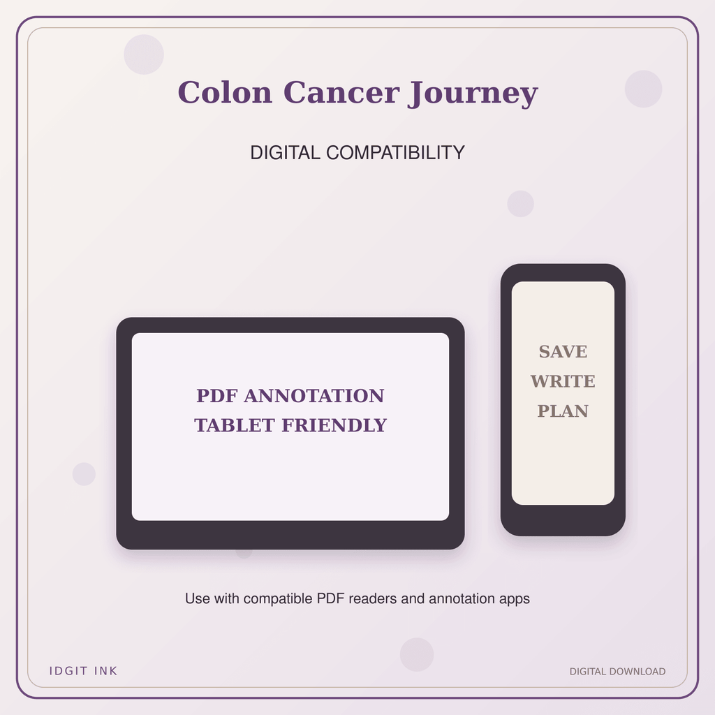 Idgit Ink Colon Cancer Journey deluxe journal and planner bundle — tablet and pdf annotation compatibility