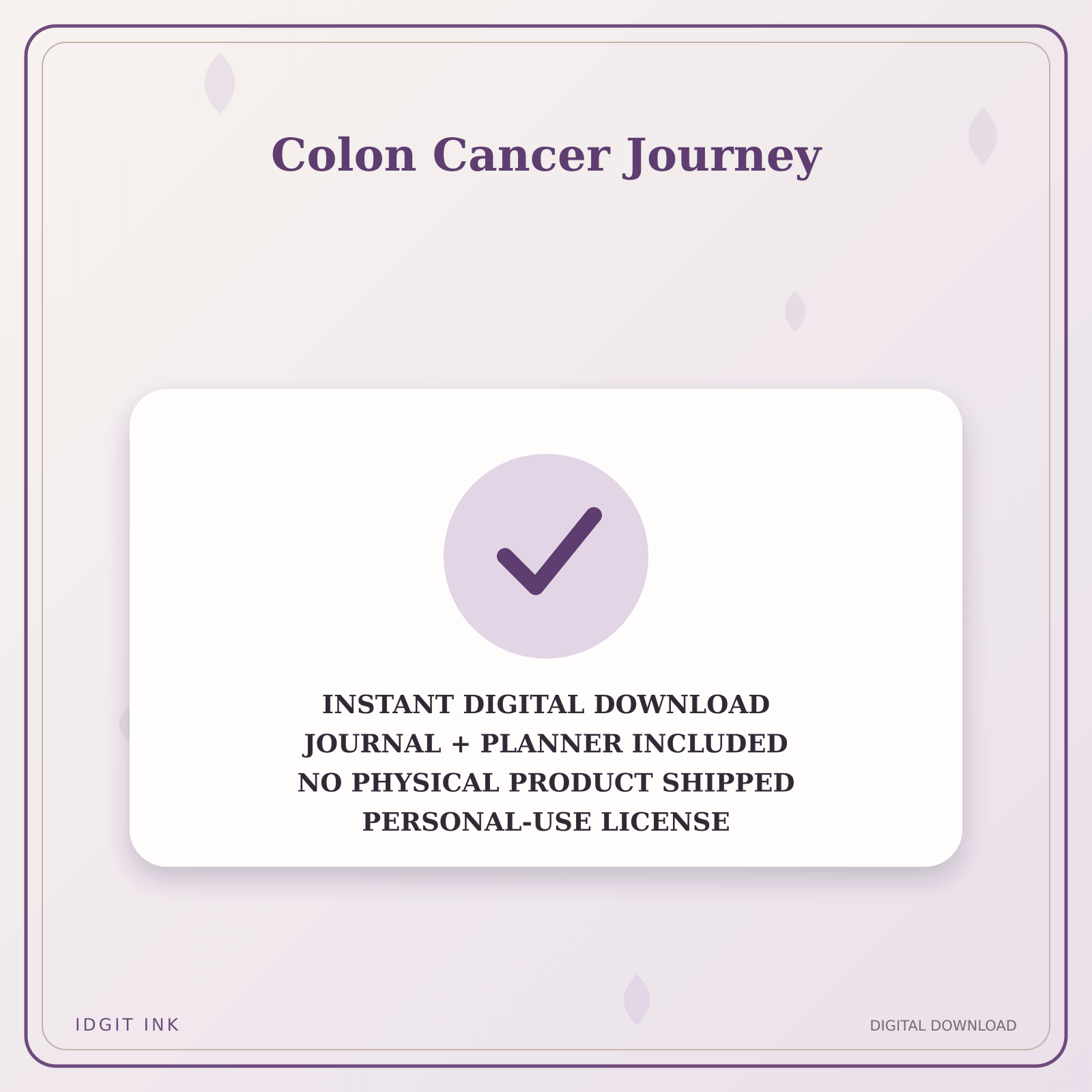 Idgit Ink Colon Cancer Journey deluxe journal and planner bundle — instant download and no physical product notice