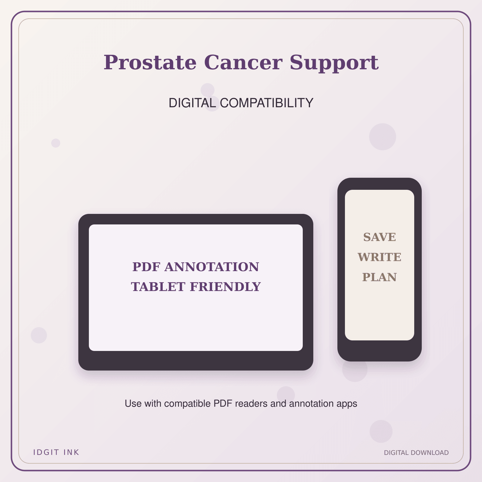 Idgit Ink Prostate Cancer Support deluxe journal and planner bundle — tablet and pdf annotation compatibility