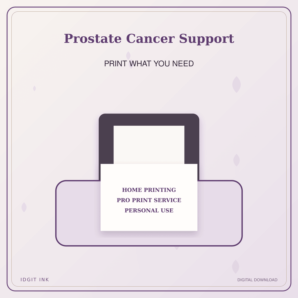 Idgit Ink Prostate Cancer Support deluxe journal and planner bundle — home and professional printing information