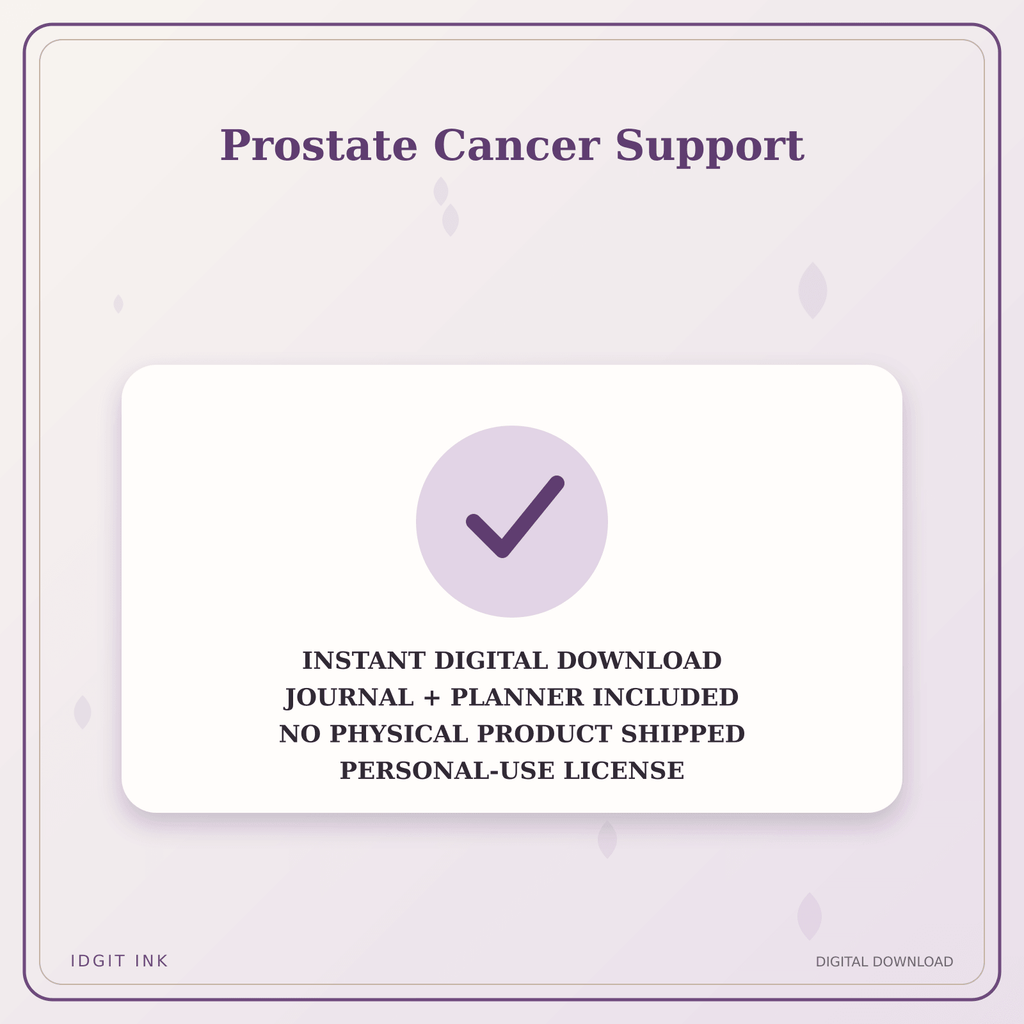 Idgit Ink Prostate Cancer Support deluxe journal and planner bundle — instant download and no physical product notice