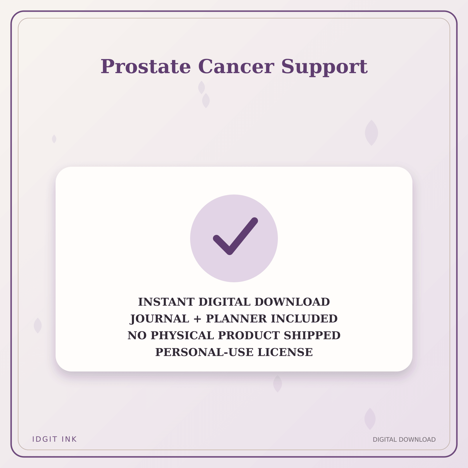 Idgit Ink Prostate Cancer Support deluxe journal and planner bundle — instant download and no physical product notice
