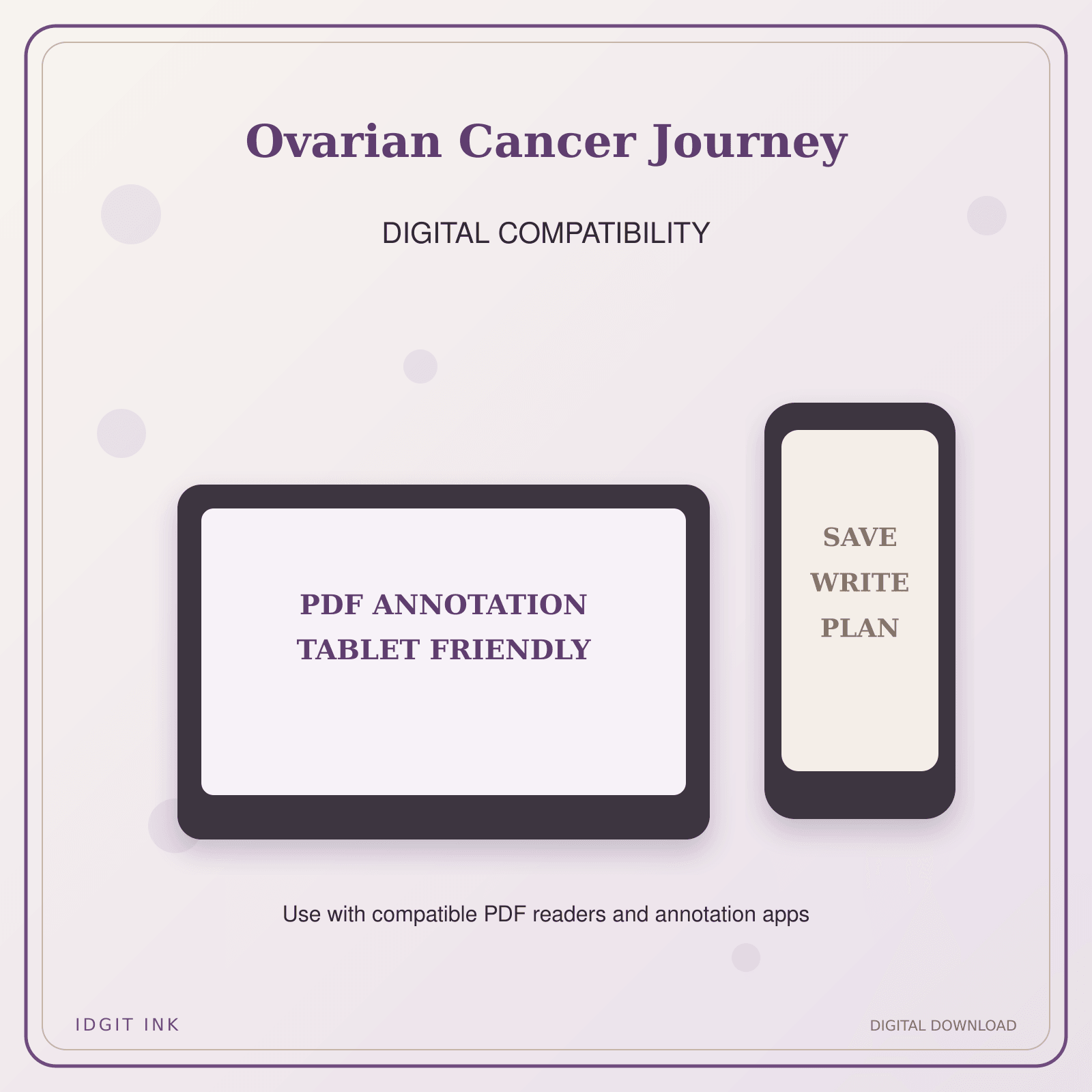 Idgit Ink Ovarian Cancer Journey deluxe journal and planner bundle — tablet and pdf annotation compatibility