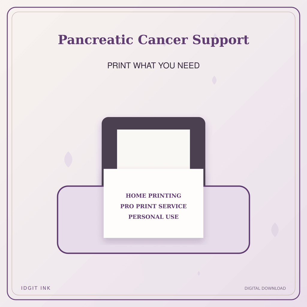 Idgit Ink Pancreatic Cancer Support deluxe journal and planner bundle — home and professional printing information