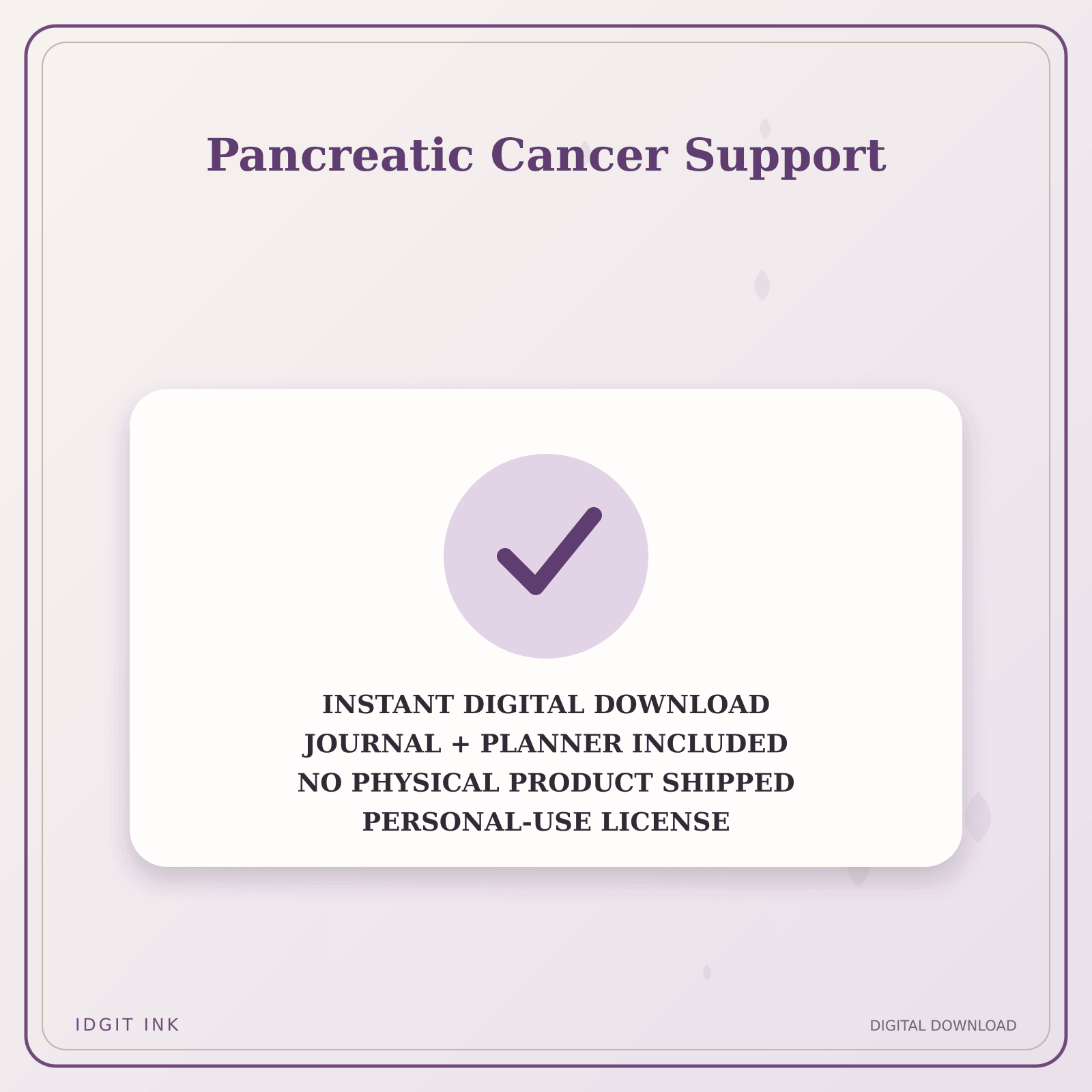 Idgit Ink Pancreatic Cancer Support deluxe journal and planner bundle — instant download and no physical product notice