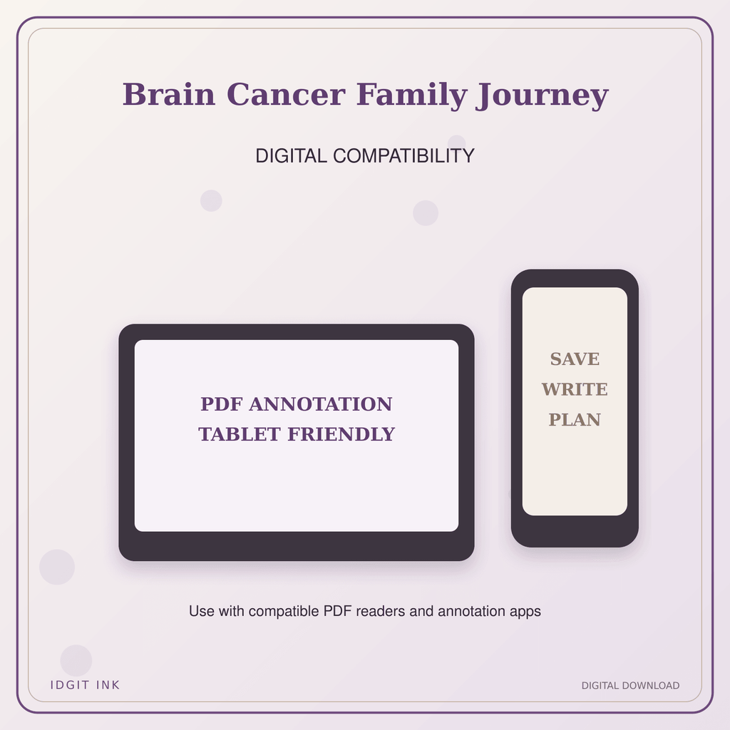 Idgit Ink Brain Cancer Family Journey deluxe journal and planner bundle — tablet and pdf annotation compatibility
