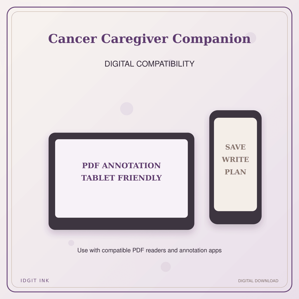 Idgit Ink Cancer Caregiver Companion deluxe journal and planner bundle — tablet and pdf annotation compatibility