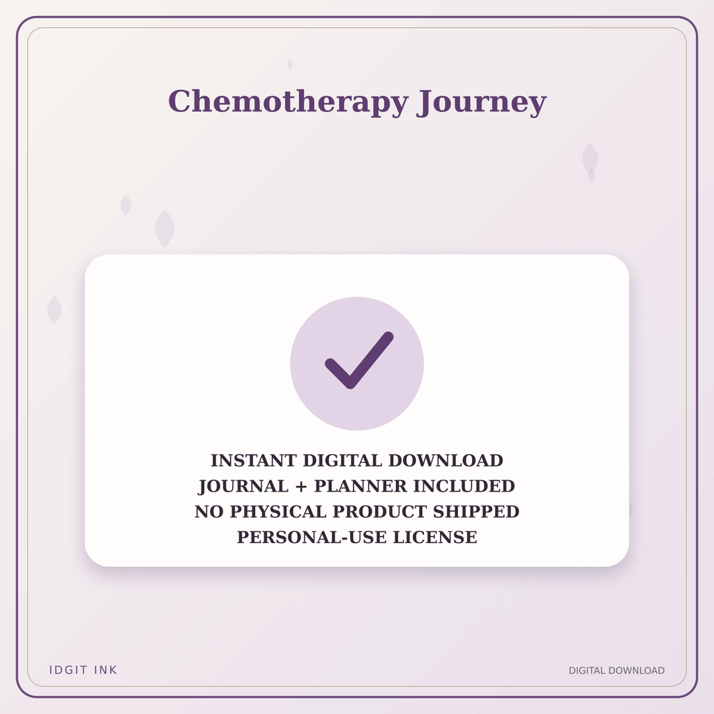 Idgit Ink Chemotherapy Journey deluxe journal and planner bundle — instant download and no physical product notice