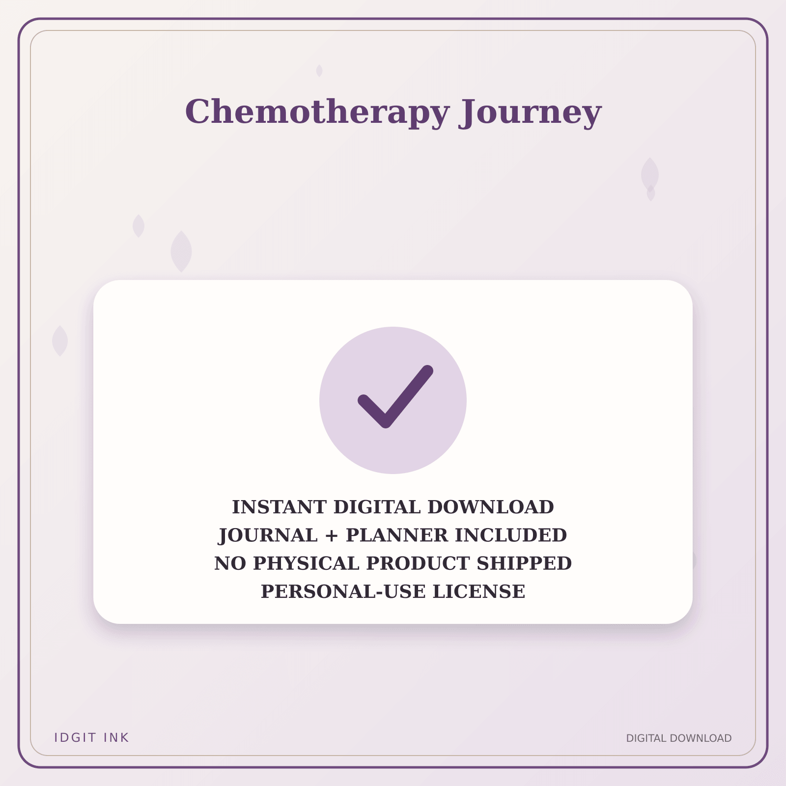 Idgit Ink Chemotherapy Journey deluxe journal and planner bundle — instant download and no physical product notice