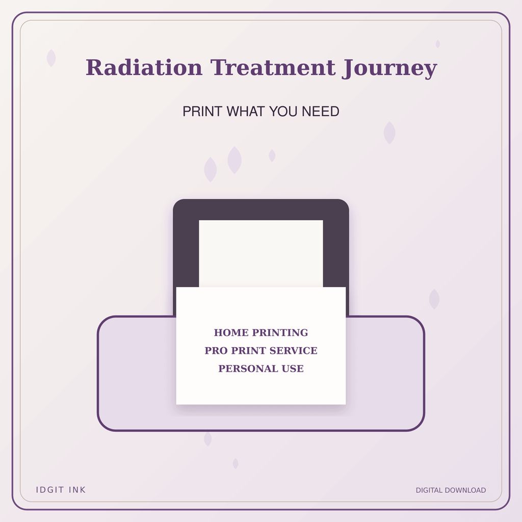 Idgit Ink Radiation Treatment Journey deluxe journal and planner bundle — home and professional printing information