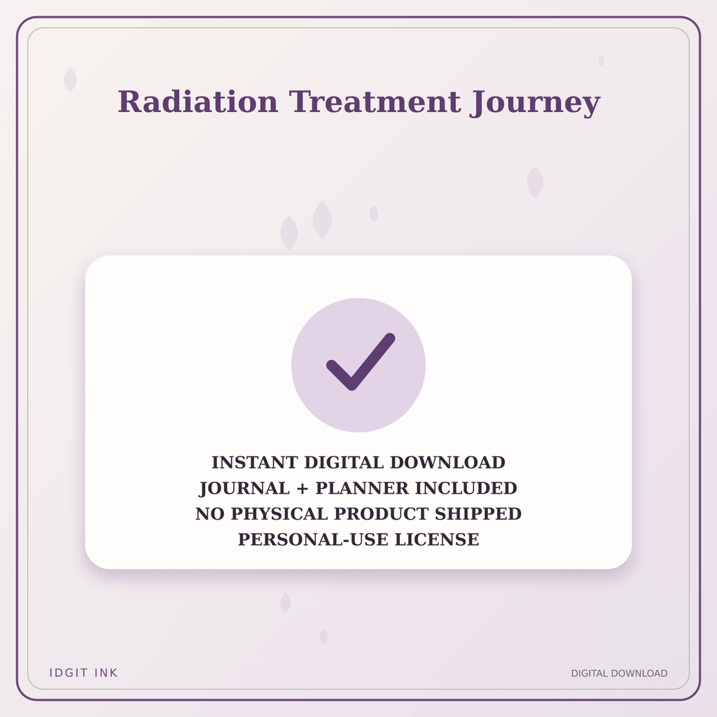Idgit Ink Radiation Treatment Journey deluxe journal and planner bundle — instant download and no physical product notice