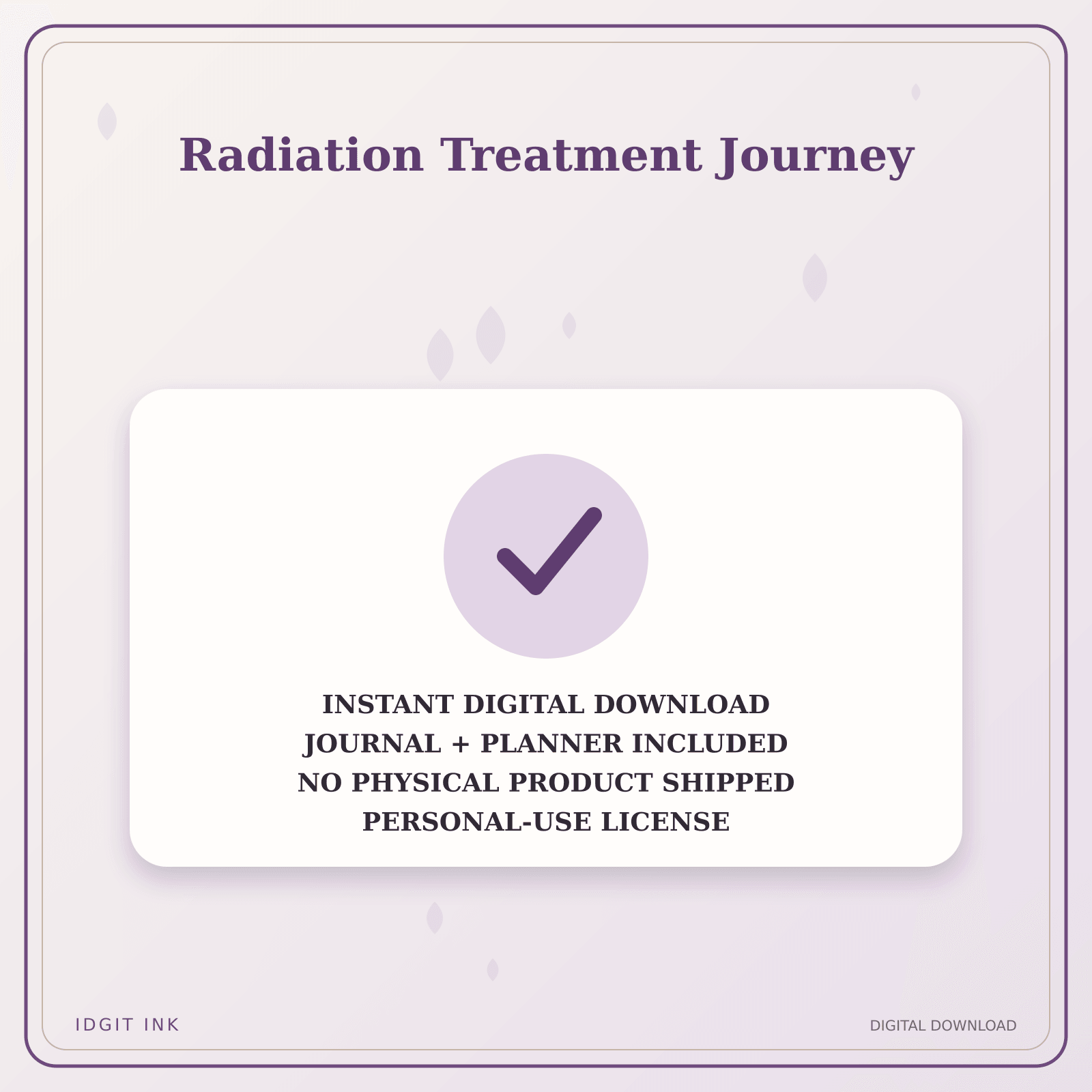 Idgit Ink Radiation Treatment Journey deluxe journal and planner bundle — instant download and no physical product notice
