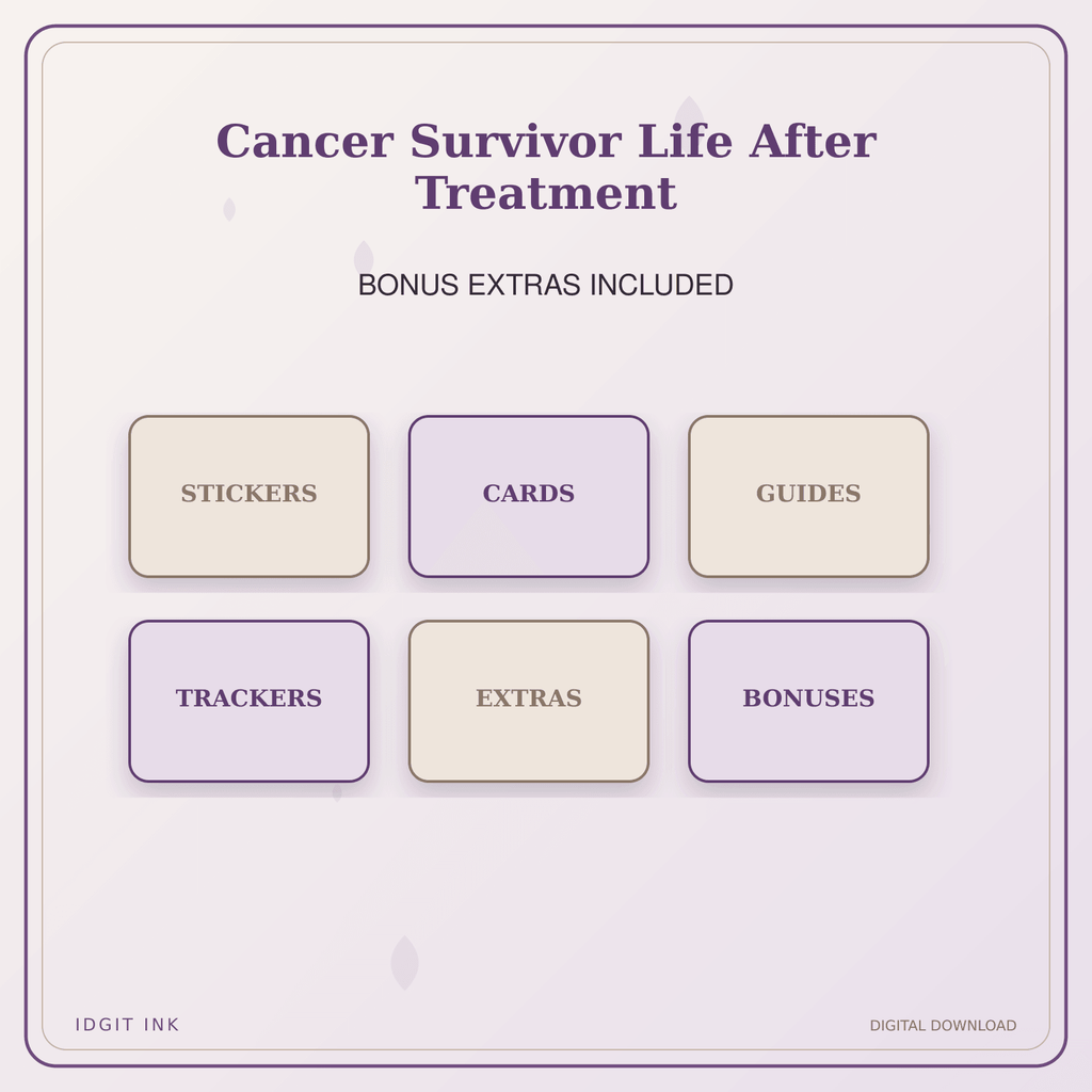 Idgit Ink Cancer Survivor Life After Treatment deluxe journal and planner bundle — included digital stickers and cards