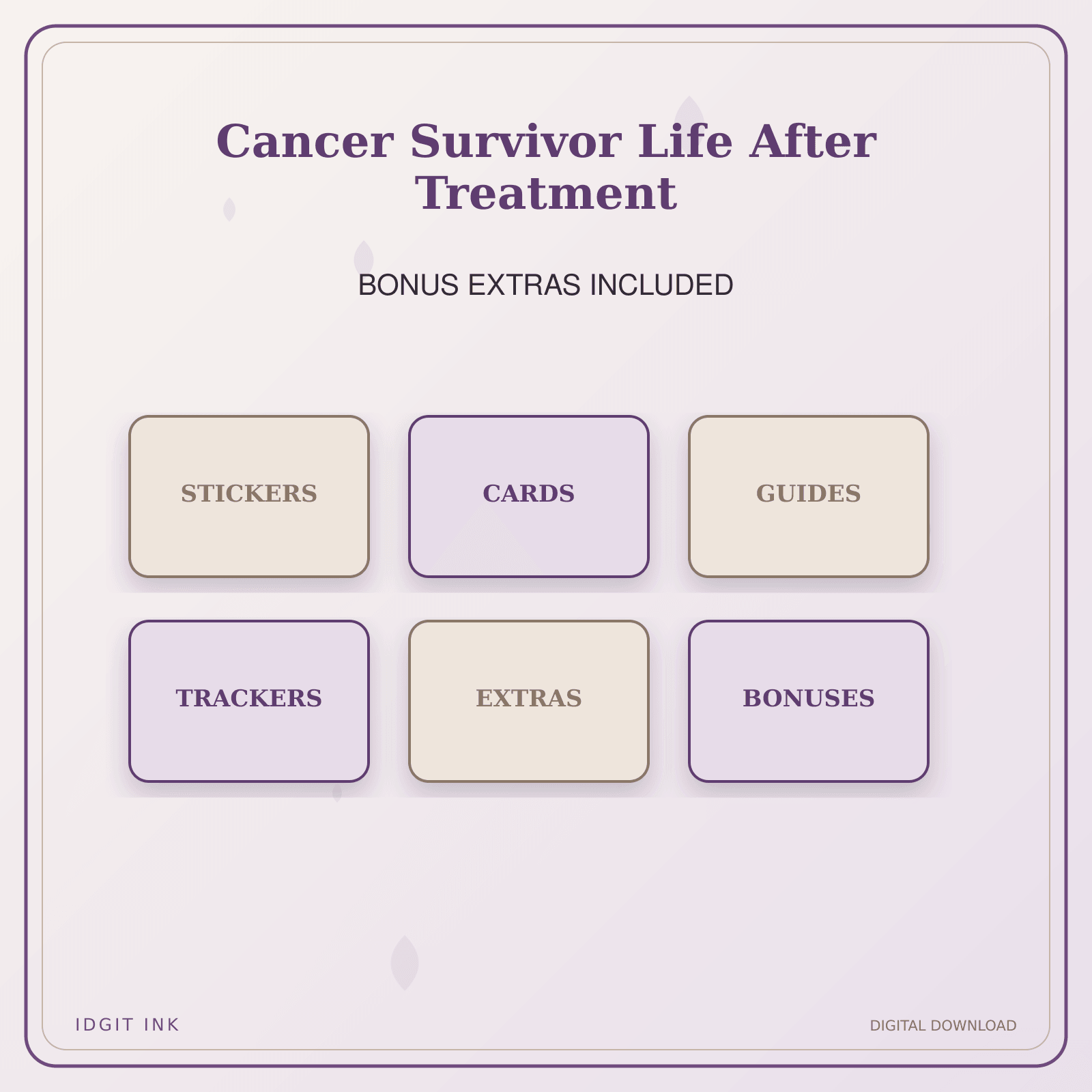 Idgit Ink Cancer Survivor Life After Treatment deluxe journal and planner bundle — included digital stickers and cards