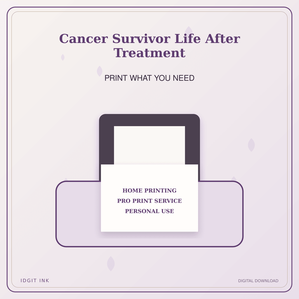 Idgit Ink Cancer Survivor Life After Treatment deluxe journal and planner bundle — home and professional printing information