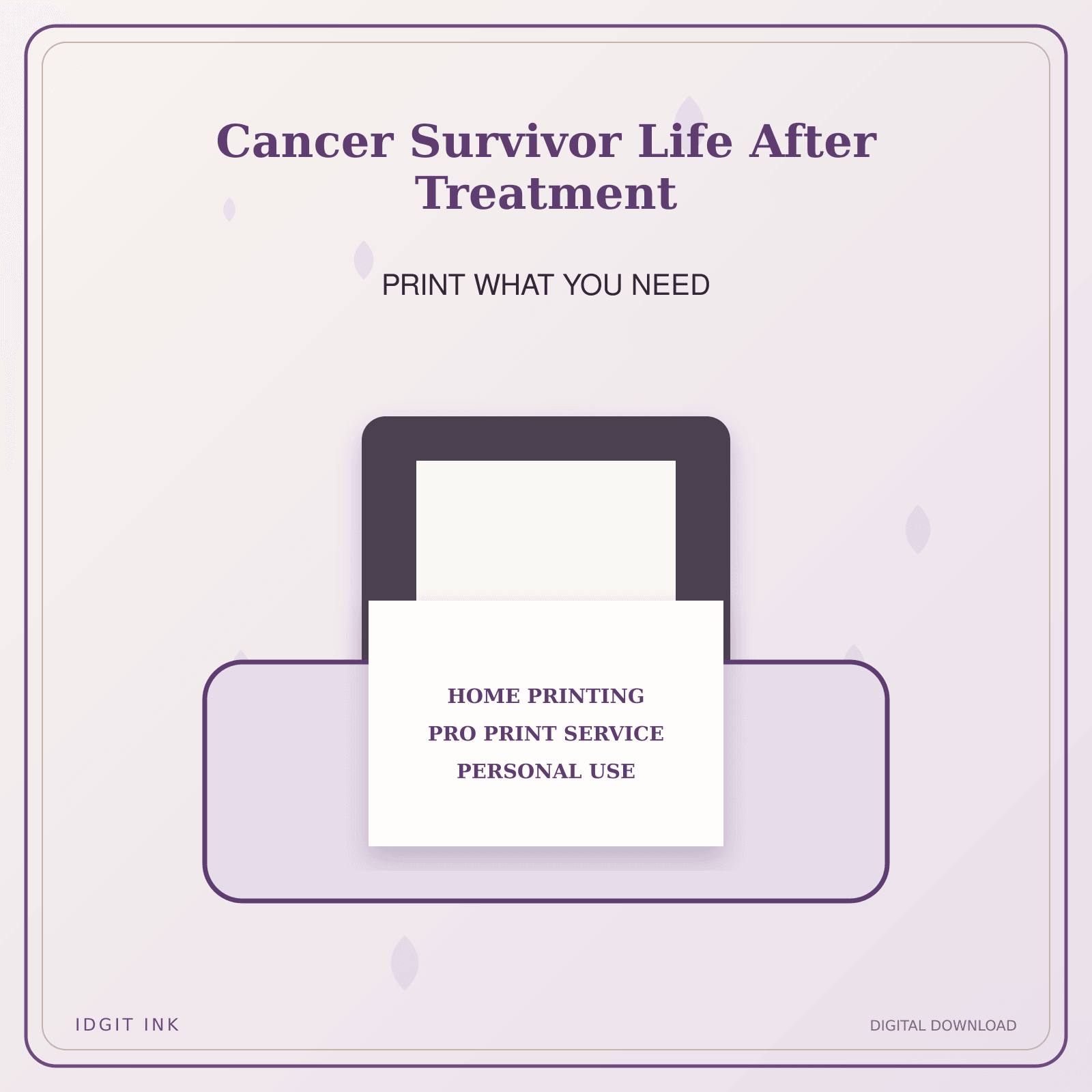Idgit Ink Cancer Survivor Life After Treatment deluxe journal and planner bundle — home and professional printing information