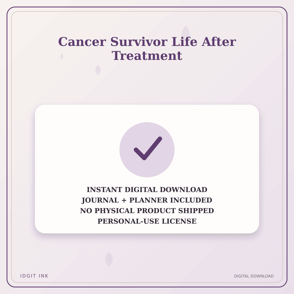 Idgit Ink Cancer Survivor Life After Treatment deluxe journal and planner bundle — instant download and no physical product notice