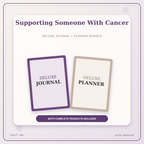 Idgit Ink Supporting Someone With Cancer deluxe journal and planner bundle — primary bundle cover showing both deluxe products
