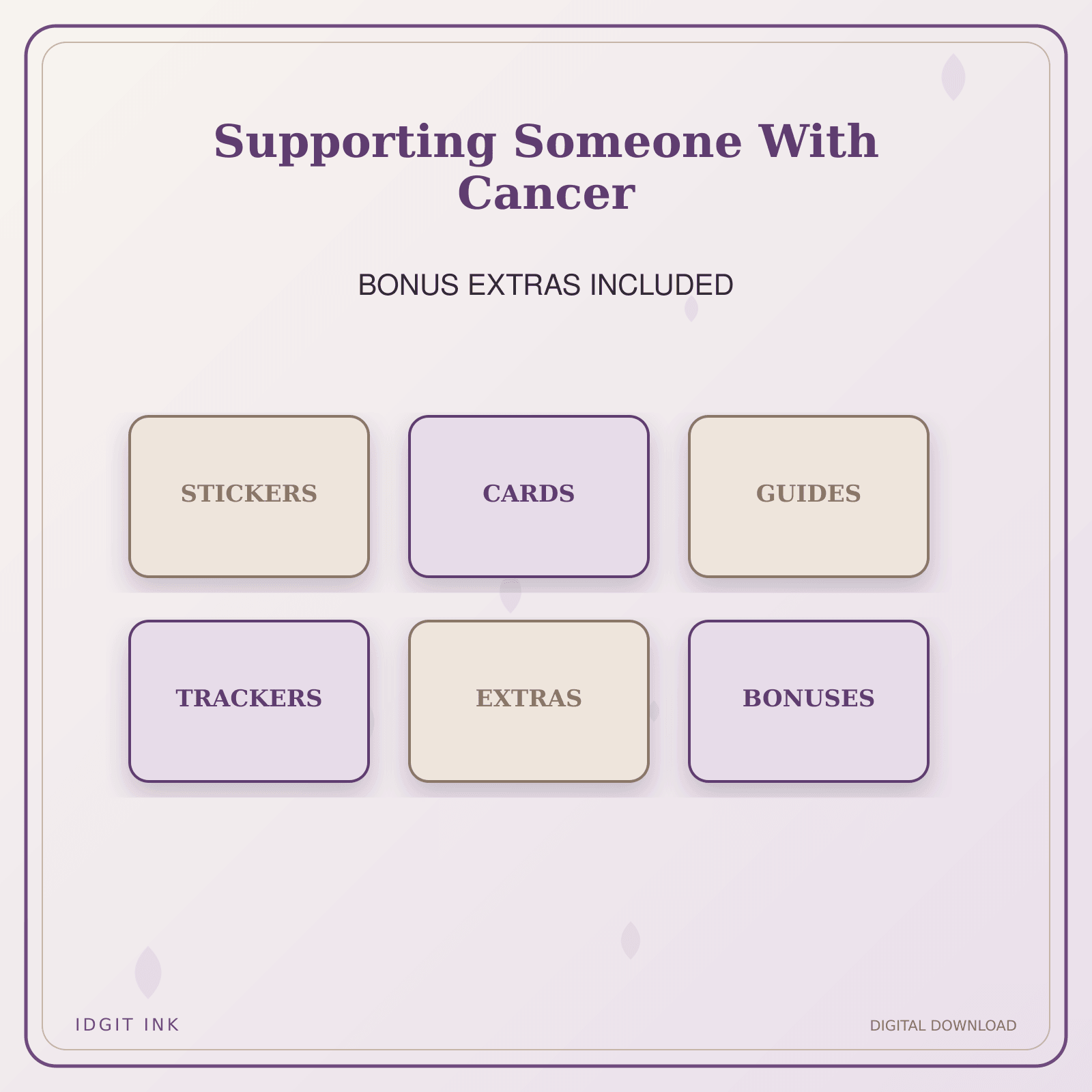 Idgit Ink Supporting Someone With Cancer deluxe journal and planner bundle — included digital stickers and cards