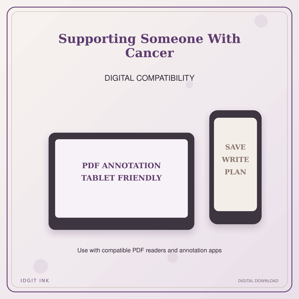 Idgit Ink Supporting Someone With Cancer deluxe journal and planner bundle — tablet and pdf annotation compatibility