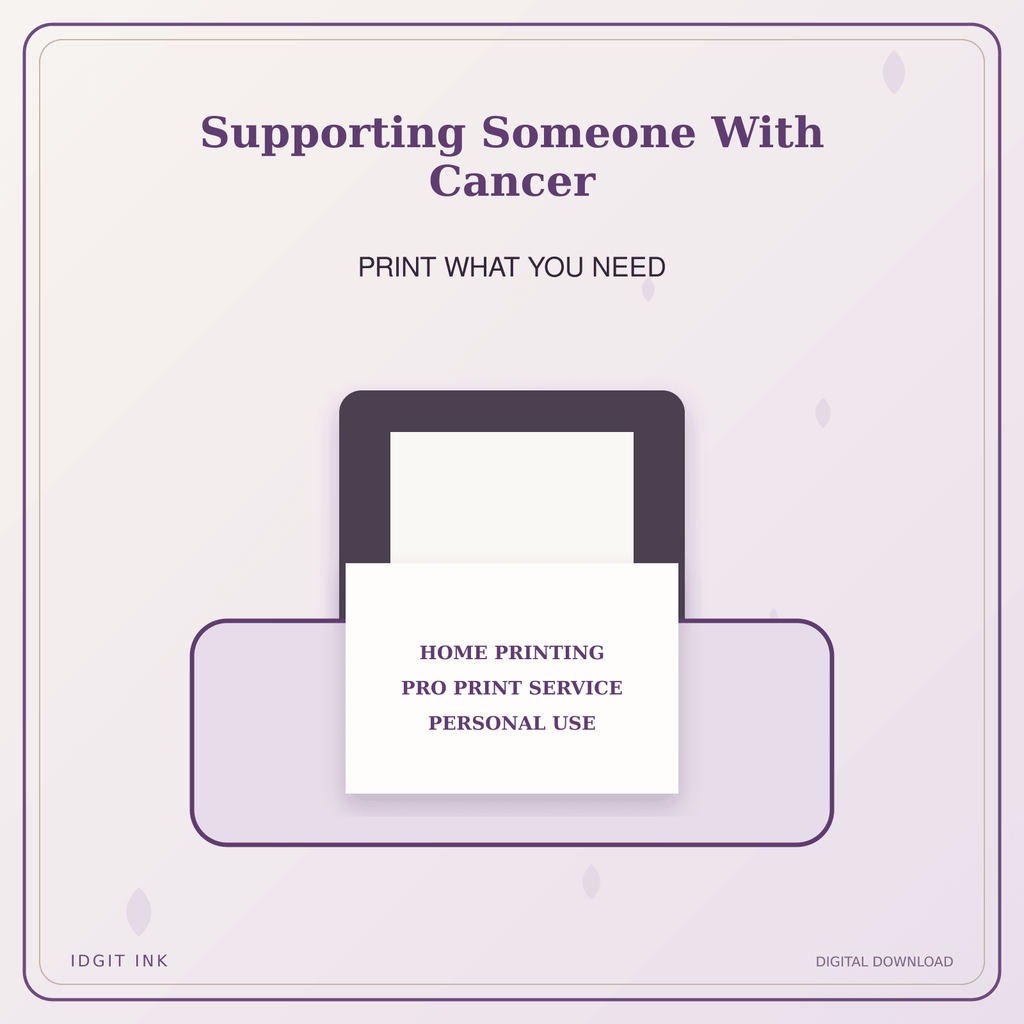 Idgit Ink Supporting Someone With Cancer deluxe journal and planner bundle — home and professional printing information