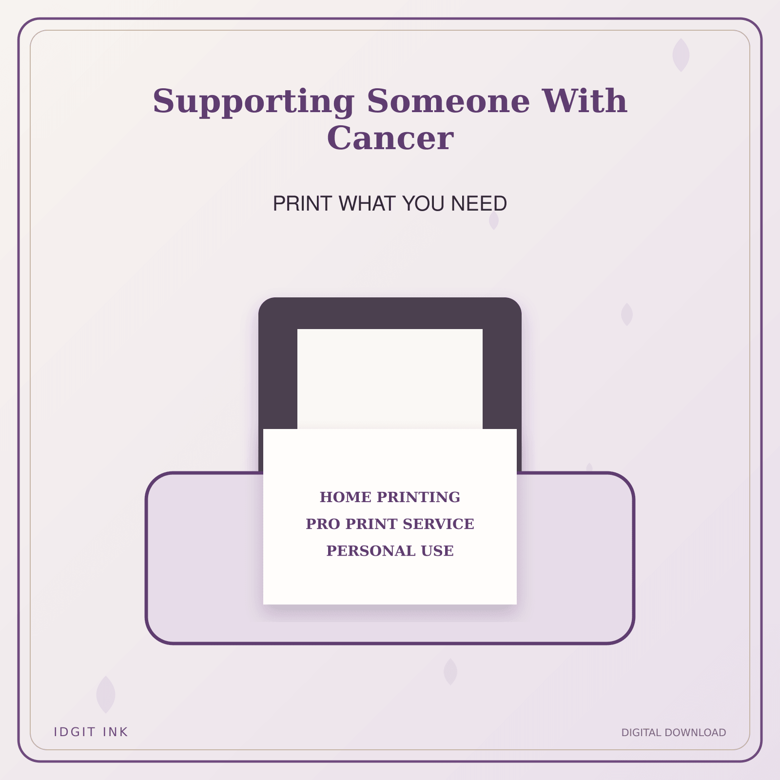Idgit Ink Supporting Someone With Cancer deluxe journal and planner bundle — home and professional printing information