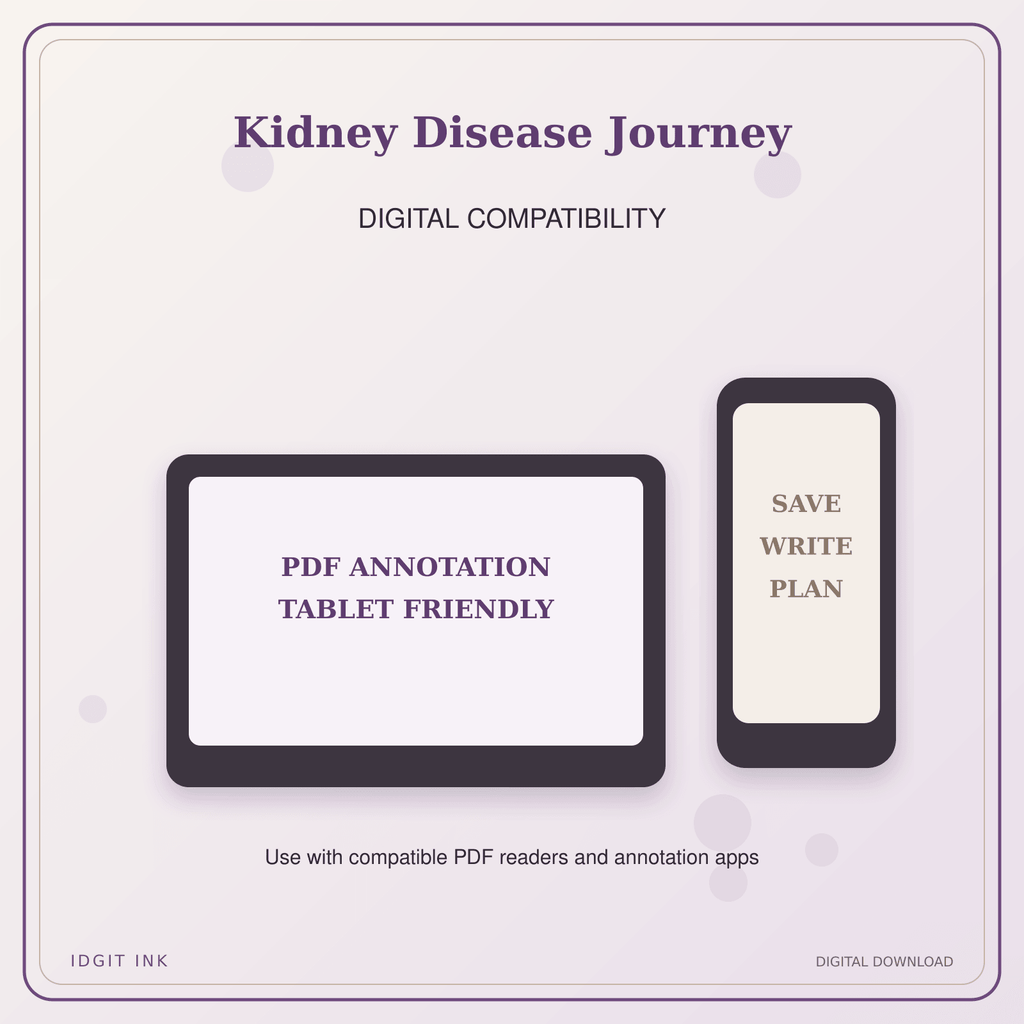 Idgit Ink Kidney Disease Journey deluxe journal and planner bundle — tablet and pdf annotation compatibility
