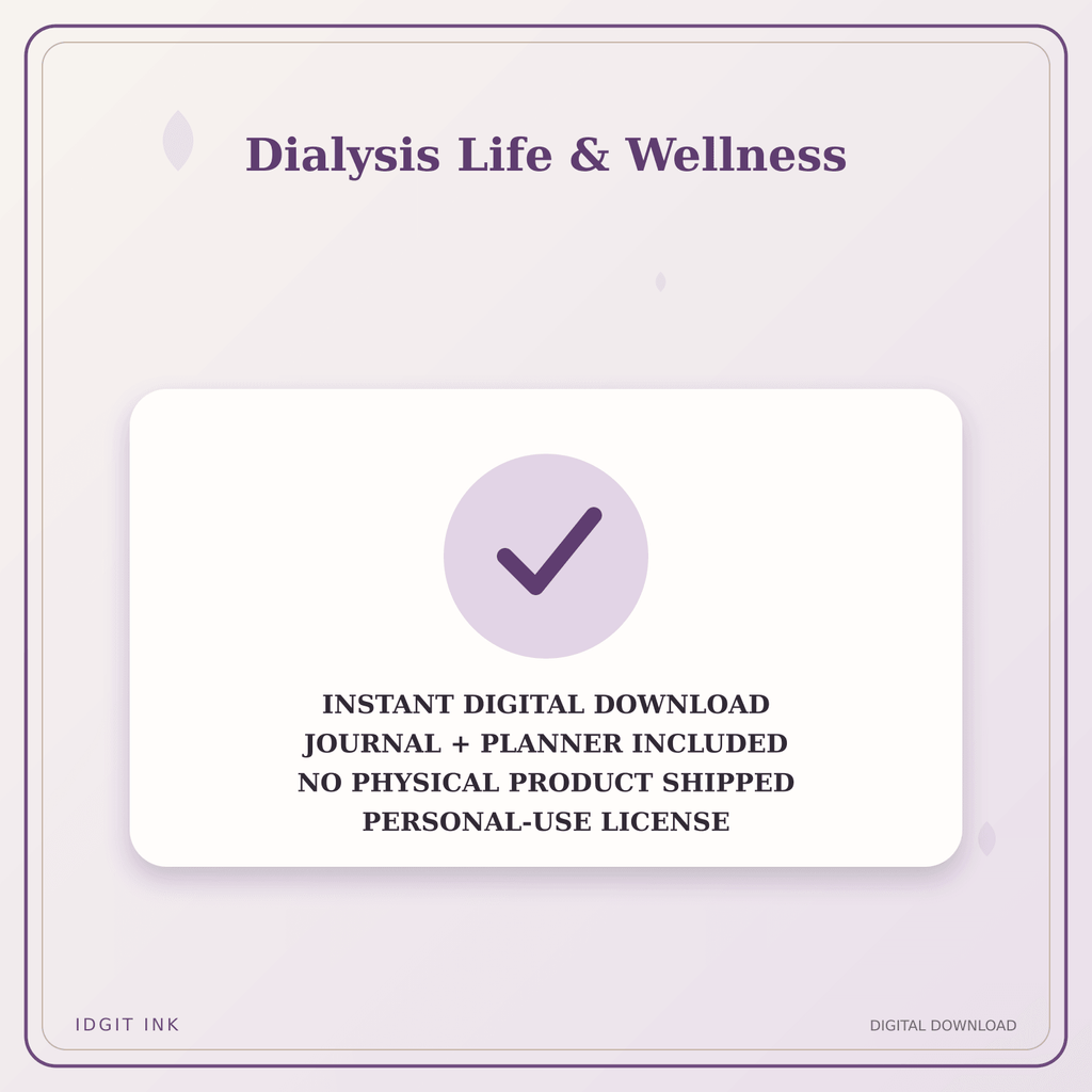 Idgit Ink Dialysis Life & Wellness deluxe journal and planner bundle — instant download and no physical product notice